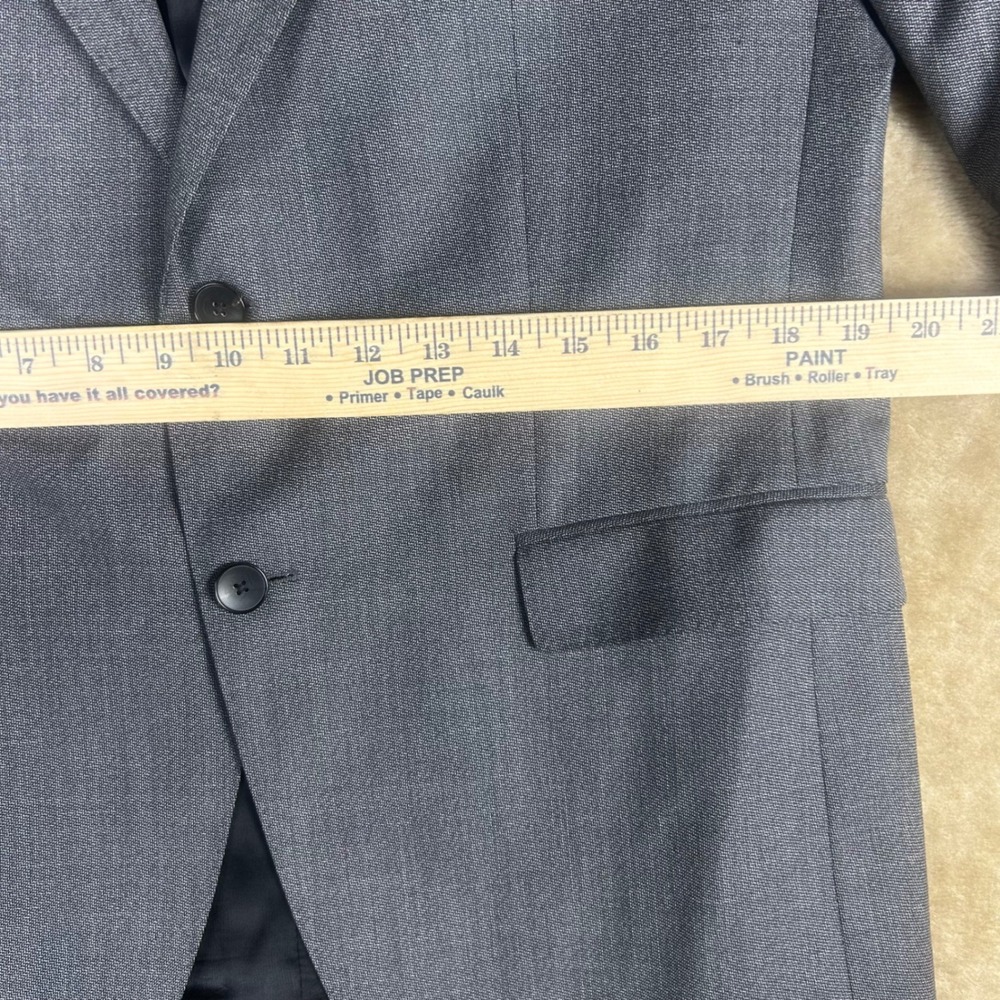 Hugo Boss Drago Super 120 Wool Suit Jacket Blazer Gray Mens 40R Made in Bulgaria - Picture 3 of 12